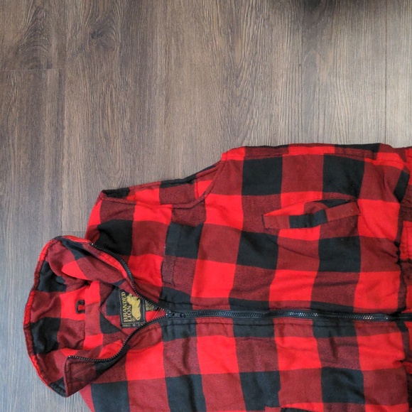 Branded Lion Men's Size Small Flannel Insulated Red and Black Vest - Picture 1 of 7